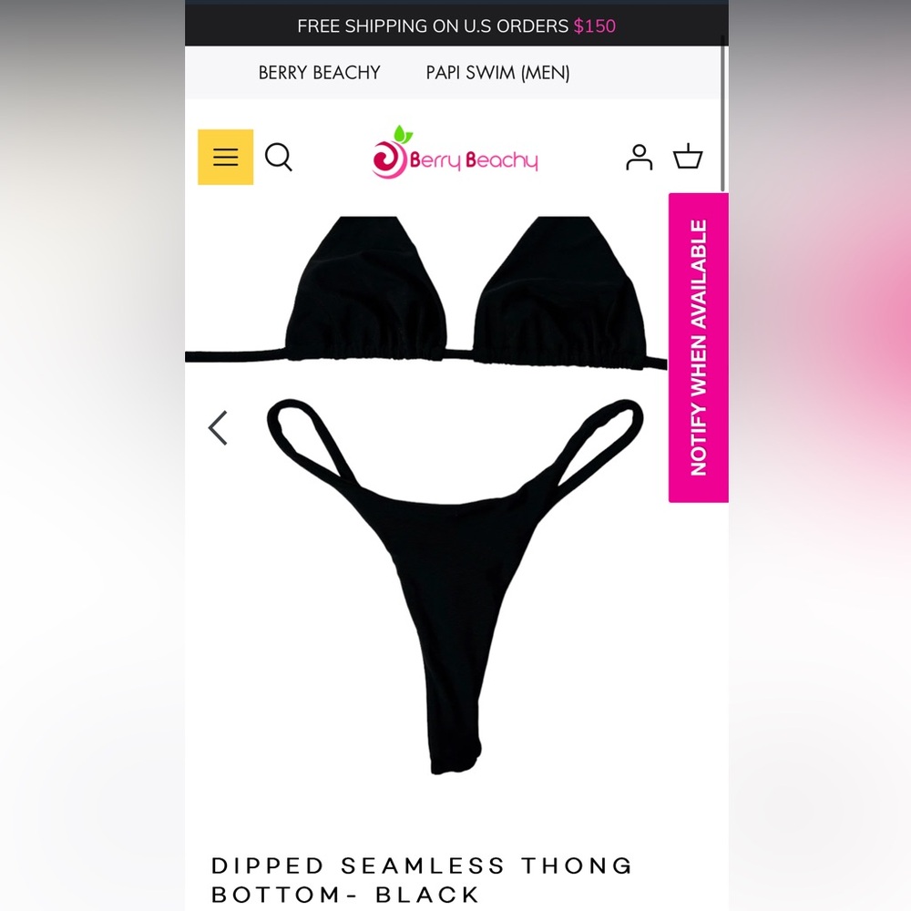 Berry Beach Swim seamless thong bikini